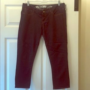Express dark jean capris